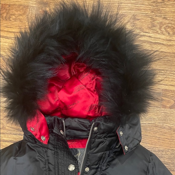 Limited edition Ed Hardy Christian Audigier puffer jacket with hood Adult Large - Picture 2 of 16